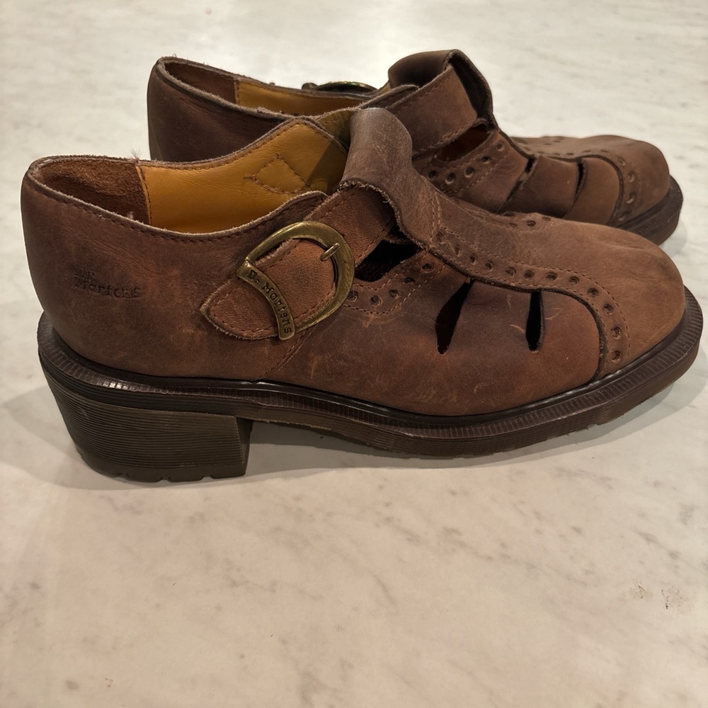 Dr. Martens Brown Leather Women's Shoes